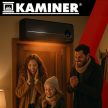 Kaminer fali fűtőtest wifis LED kijelzővel 1000 W / 2000 W fekete légfüggöny 26388