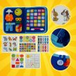 Kruzzel Oktató Szenzoros Könyv Montessori Táblajáték Manipulatív könyv kék 26881