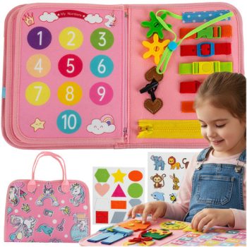   Kruzzel Manipulatív könyv Montessori játék rózsaszín 26880