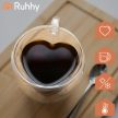 Ruhhy Hőálló duplafalú pohár 240ml szív alakú 26906