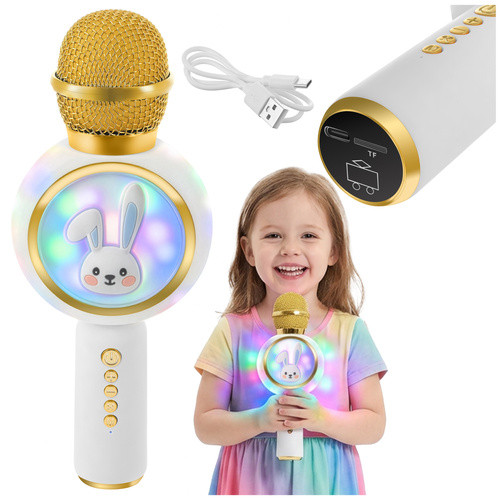 Izoxis Vezeték nélküli karaoke mikrofon fehér 27047