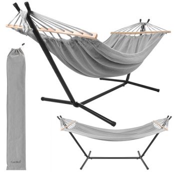   Gardlov Kerti függőágy vázzal 200x150cm szürke-fekete 27293