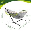 Gardlov Kerti függőágy vázzal 200x150cm szürke-fekete 27293