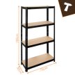 Bigstren Raktári polcrendszer fekete 150x75x30 cm 27341