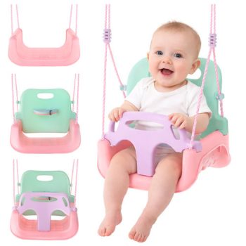 Kruzzel 3-in-1 pastel children's swing