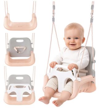 Kruzzel 3-in-1 gray-beige children's swing