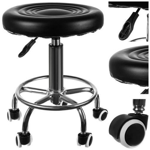 Beautylushh forgószék kerek fodrászszék SF23505 fekete