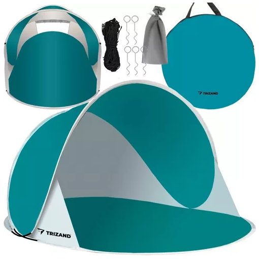 Trizand Strandsátor kék-szürke 190x86x120cm 23856