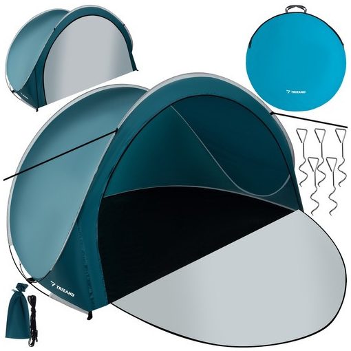 Trizand pop-up strandsátor 3 személyes 200x120x110cm kék-fehér 21267