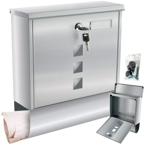 Malatec Ezüst postaláda újságtartóval 34x30,7x10 cm 1187