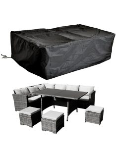   Bútorhuzat kerti bútor garnitúrához polietilén védőhuzat fekete 262x192x70 cm 50003521