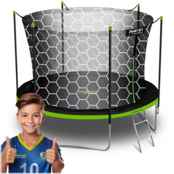   Neo-Sport 6ft/183cm Kerti Trambulin Belső Hálóval és Létrával