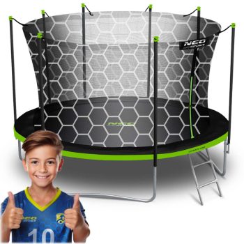  Neo-Sport kerti trambulin belső hálóval és létrával 13 láb / 404 cm-es (NS-13W231)