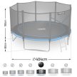 Neo-Sport 404 cm-es kerti trambulin kültéri hálóval és létrával (NS-13Z221)