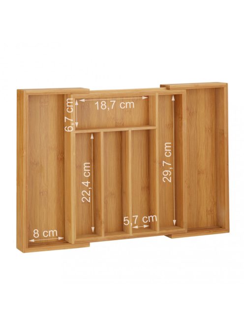 Bambusz evőeszköztartó doboz 48 cm kihúzható 10014262