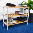 Bambusz-fehér 3 polcos cipőtartó 54,5x70x24,5 cm 10017705