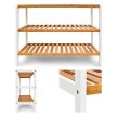 Bambusz-fehér 3 polcos cipőtartó 54,5x70x24,5 cm 10017705