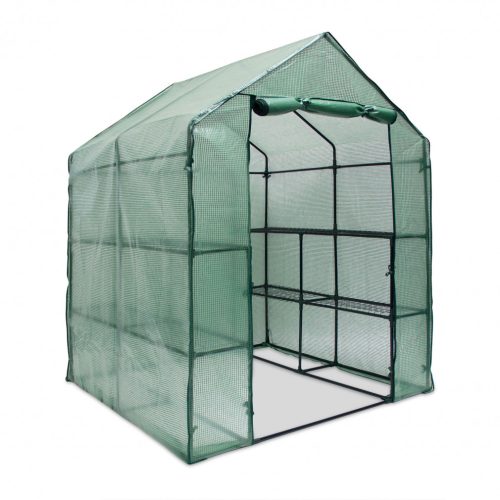 Fóliasátor üvegház polcokkal 135g/m² zöld 195x140x140 cm 10018889