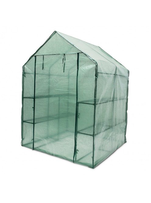 Fóliasátor üvegház polcokkal 135g/m² zöld 195x140x140 cm 10018889