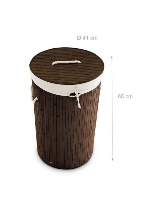 Kör alakú bambusz szennyestartó 70 literes barna 10019051_br