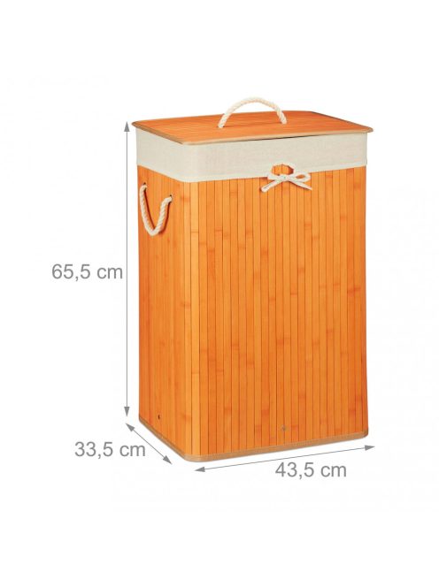 Szögletes bambusz szennyeskosár narancs-krém 83 l 10019053_or