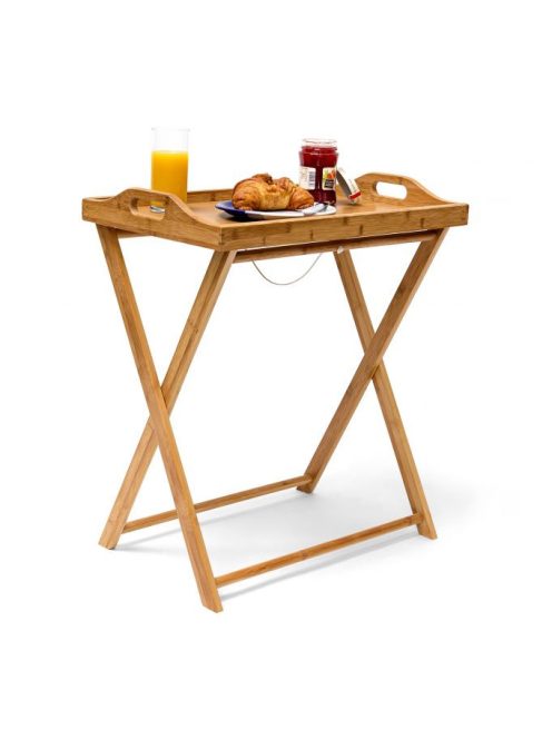 Összecsukható asztal táclával bambusz 63,5 cm 10019136
