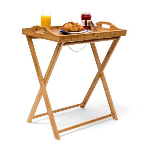 Összecsukható asztal táclával bambusz 63,5 cm 10019136