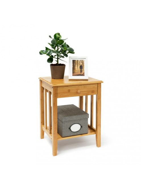 Bambusz telefonasztal kisasztal fiókkal 51,5x40,5x30,5 cm 10019197
