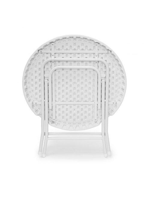 BASTIAN Összecsukható kerti asztal fehér kerek alakú 10020057_ws_rd