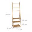 Összecsukható bambusz törölközőtartó 3 karral 3 polccal 152x53x31 cm 10020290