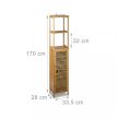 Fab bambusz fürdőszobai szekrény 5 polccal 170x33,5x28 cm 10020300
