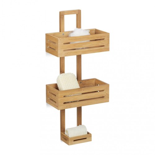 Bambusz zuhanypolc 3 kosárral 65x28x15,5 cm 10020311