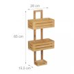 Bambusz zuhanypolc 3 kosárral 65x28x15,5 cm 10020311