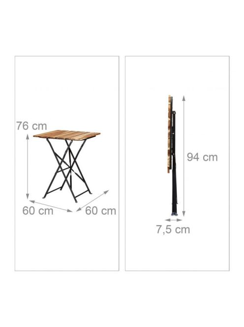 BISTRO Összecsukható kerti bútor garnitúra asztal két székkel 10020682