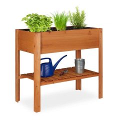   Modern emelt magaságyás polccal fenyőfa 80x88x43,5 cm 10020744
