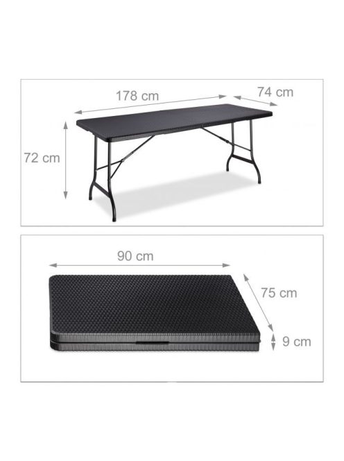 BASTIAN nagy összecsukható kerti asztal fekete 10020757_sw