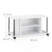 Mobil TV állvány TV szekrény görgőkkel fehér 41,5x80x40 cm 10021865