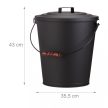 Hamugyűjtő vödör acél fedéllel 24 literes fekete 10022305
