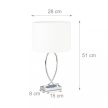Elegáns asztali lámpa fehér-ezüst 51 cm 10022850