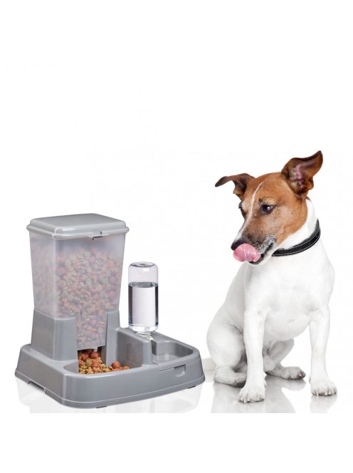 Víz- és ételadagoló etetőtál kutyáknak szürke 34x34,5x27,5 cm szürke 10024156