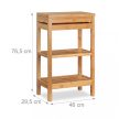 Bambusz polc polcokkal és felső tárolóval 76,5x46x29,5 cm 10024186