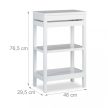 Bambusz fehér fürdőszobai polc 76,5 x 46 x 29,5 cm 10024195