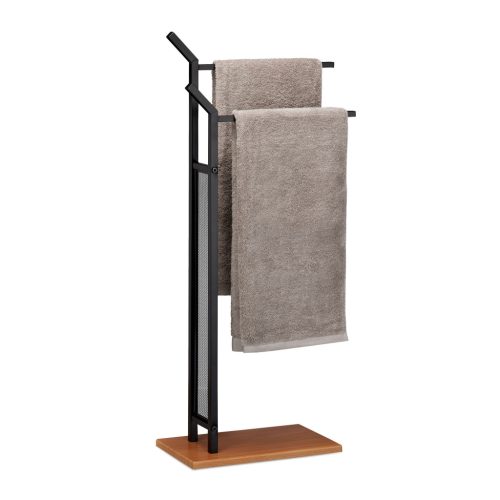 Modern Törölközőtartó kétkarú fekete-barna 88x40x20 cm 10024629