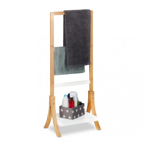 Törülközőtartó bambusz natúr-fehér 103x41x28 cm 10024981