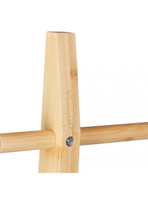 Összecsukható bambusz törölközőtartó 3 polccal 3 karral fehér-natúr 150x50x30 cm 10025002