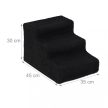 Kutyalépcső 3 lépcsőfok fekete 30x35x45 cm 10025055_sw