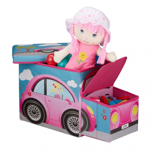Pink autó összehajtható játéktároló ülőke 10025629_pink