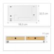 Monitor állvány rendszerezővel 2 fiókkal fehér-natúr 11x58,5x32,5 cm