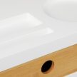 Monitor állvány rendszerezővel 2 fiókkal fehér-natúr 11x58,5x32,5 cm