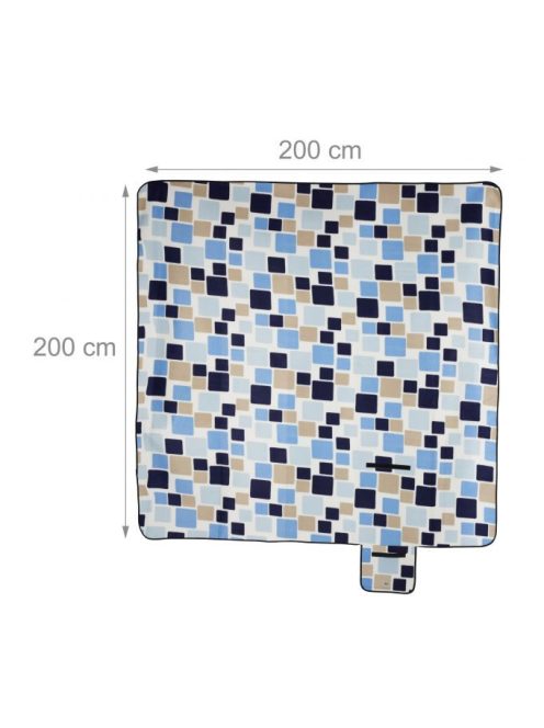 Piknik takaró 200x200 cm kék mintás 10025978
